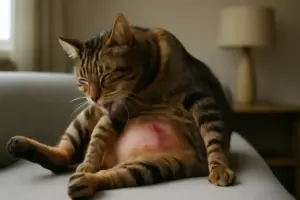 Gatto che si lecca ossessivamente: quando la toelettatura diventa un campanello d’allarme