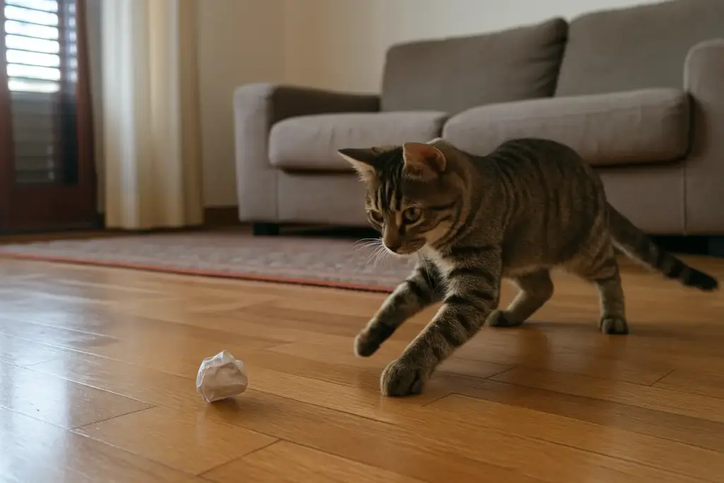 Gatto che gioca di notte: tre mosse per smettere di far tremare il pavimento