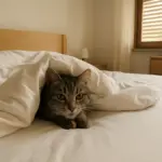 Il gatto si infila sotto le coperte: cosa cerca davvero (e quando preoccuparsi)