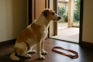 Il tuo cane si blocca prima di uscire? Tre segnali che spiegano il perché
