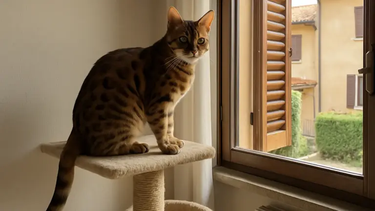 Gatto del Bengala in casa: i tre ambienti che ama davvero e uno che lo logora